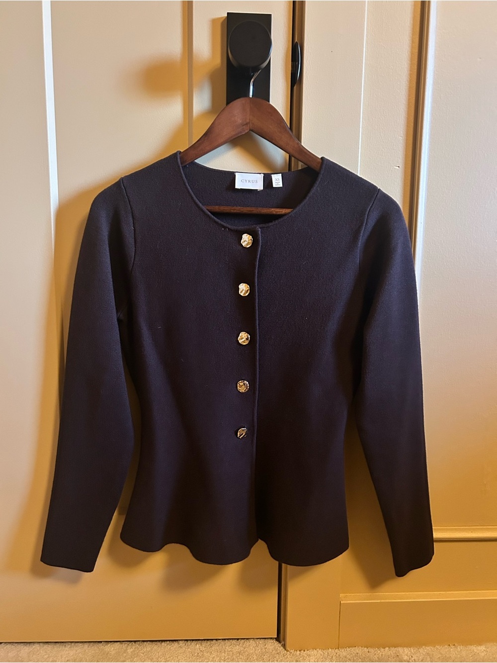 Chocolate Brown Fitted Long Sleeve Top size XS